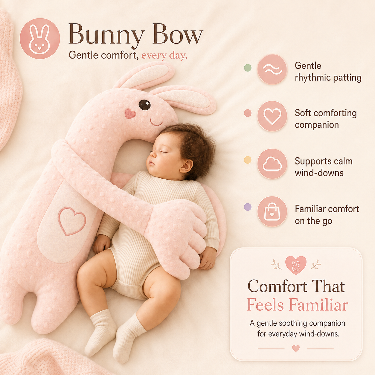 Bunny bow patting toy