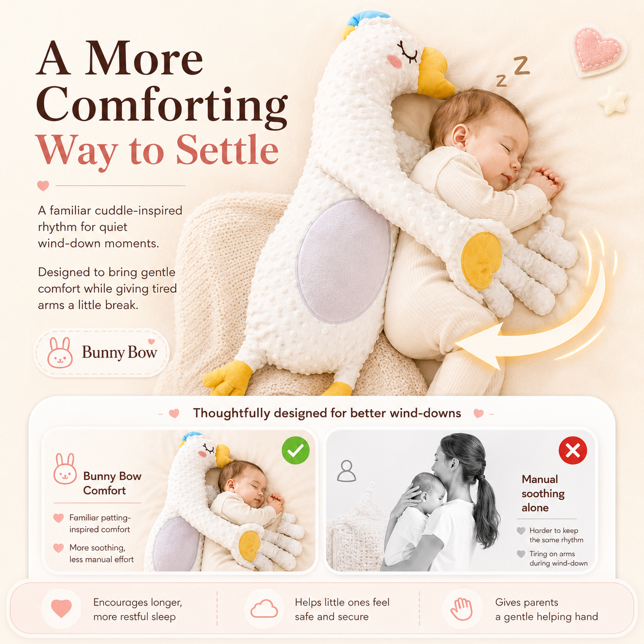 Bunny bow patting toy